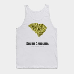 South Carolina state map abstract golden green Tank Top